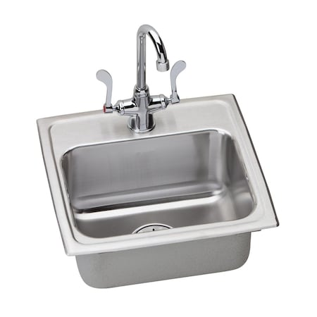 Elkay Lustertone Stainless Steel 17 X 16 X 6-1/2 Single Bowl Top Mount Ada Sink With Perfect Drain LRADQ171665PDMR2